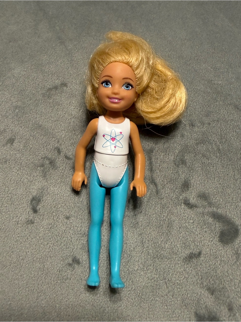 Barbie Chelsea 2016 Science Atom Doll Blonde Hair Turquoise Legs Mattel